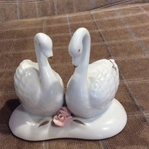 white double duck swan porcelain